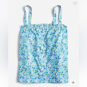 J. Crew Smocked button-front tank top in Liberty® Poppy and Daisy fabric XL NWT